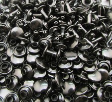 Gun Black Double Cap Rivets Plane Cap 8mm and Post 6mm Pack of 150 Sets