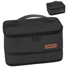 HOMESPON Expandable Lunch Bag for Men Women Kids Insulated Box Black 