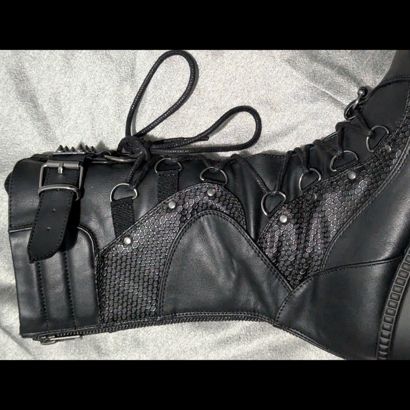 Demonia Shaker-70 Black Vegan Leather Mid-Calf Bo… - image 5