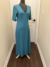 Soft Surroundings XS V-Neck Maxi Summer Dress Green Sale