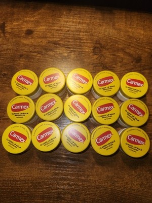 Bulk Lot of 15 Carmex Original Classic Lip Balm Jar, 0.25 oz Each 15 pack