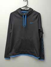 C6 NIKE Women's Just Do It Black/Blue Hoodie With Embroidered Logo Size Small