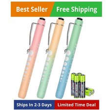 3 Pack Pen Lights with 6 Batteries - Pink, Yellow, Green