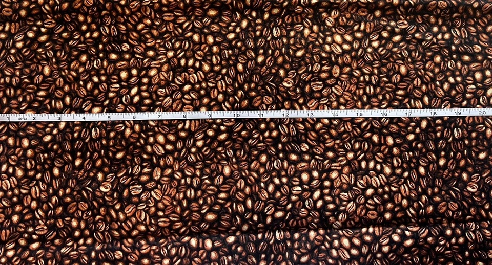 COFFEE BEANS COTTON QUILTING FELDMAN BY THE YARD FABRIC - Image 4 of 4