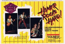 vtg 80s NIGHT RANGER HAMER MAGAZINE PRINT AD CLIPPING Blitz Vector Guitar Pinup
