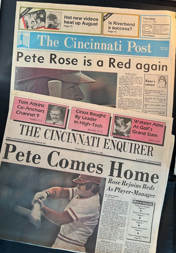 PETE ROSE COMES HOME AND... IS A RED AGAIN Two issues / Enquirer &The Post - Picture 1 of 5