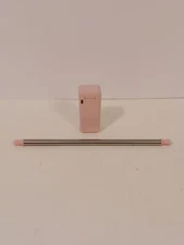 Foldable Reusable Drinking Straw With Carrying Case And Cleaning Rod Pink