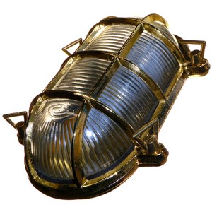 Solid Brass Oval Bulkhead Outdoor Wall Light Nautical Ship Bathroom Pub with LED | eBay