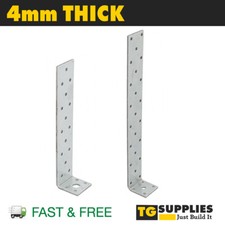 Heavy Duty 4mm Angle Bracket Anchor L Shape Bracket Corner Brace VARIOUS SIZES