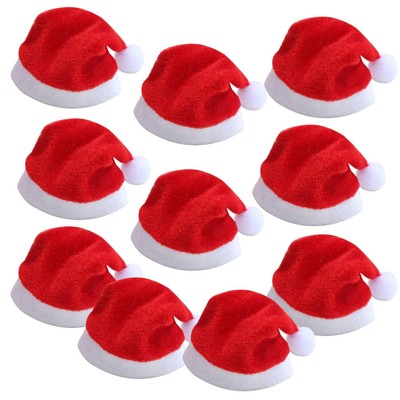 10 mini cappelli da Babbo Natale per calici da flute da champagne decorazione...