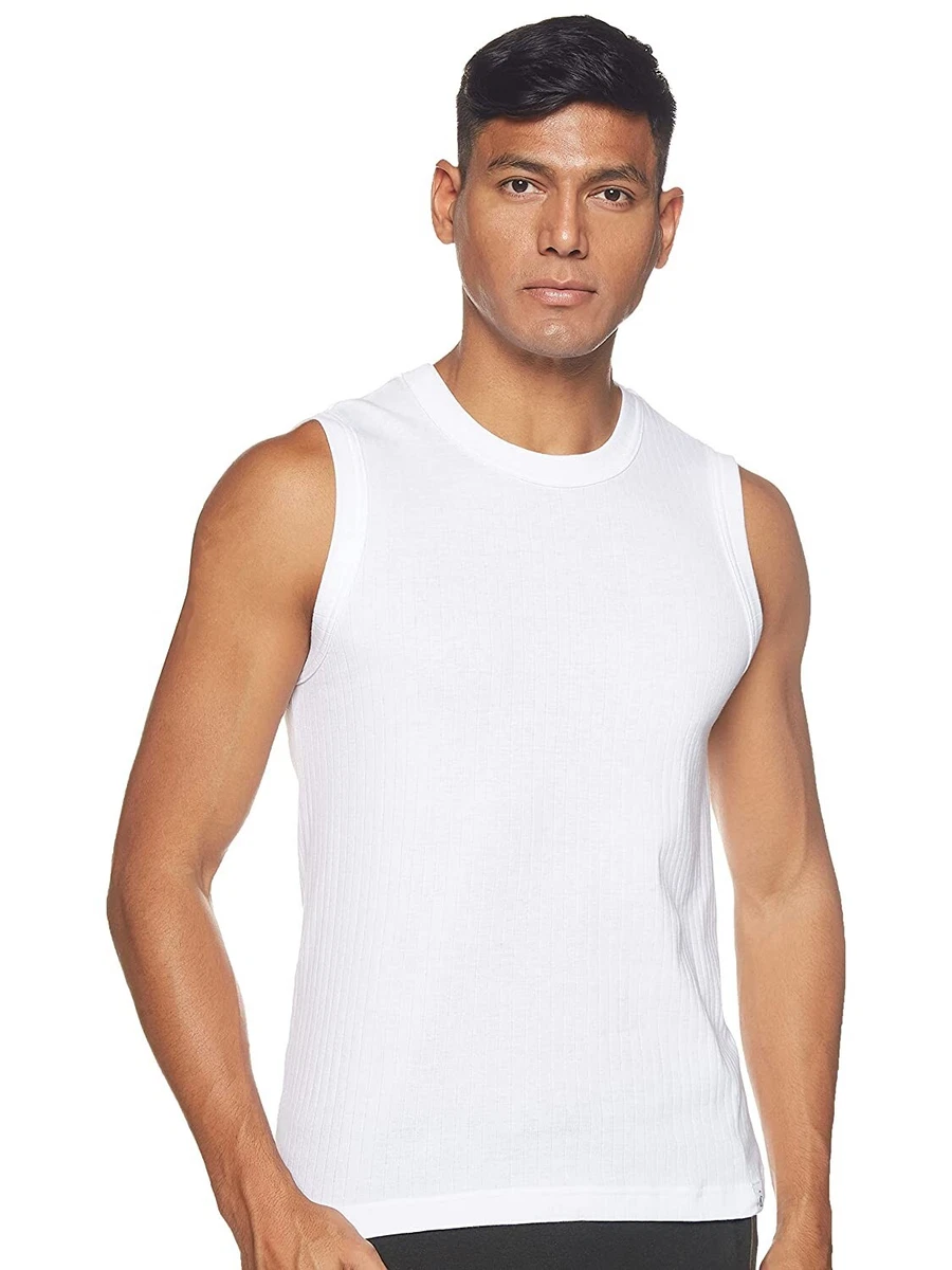 Jockey 9930 Men's Super Combed Cotton Rib Solid Round Neck Muscle Vest |  eBay