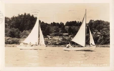 Sail Boats on the Lake Ogontz in the White Mountains of New Hampshire