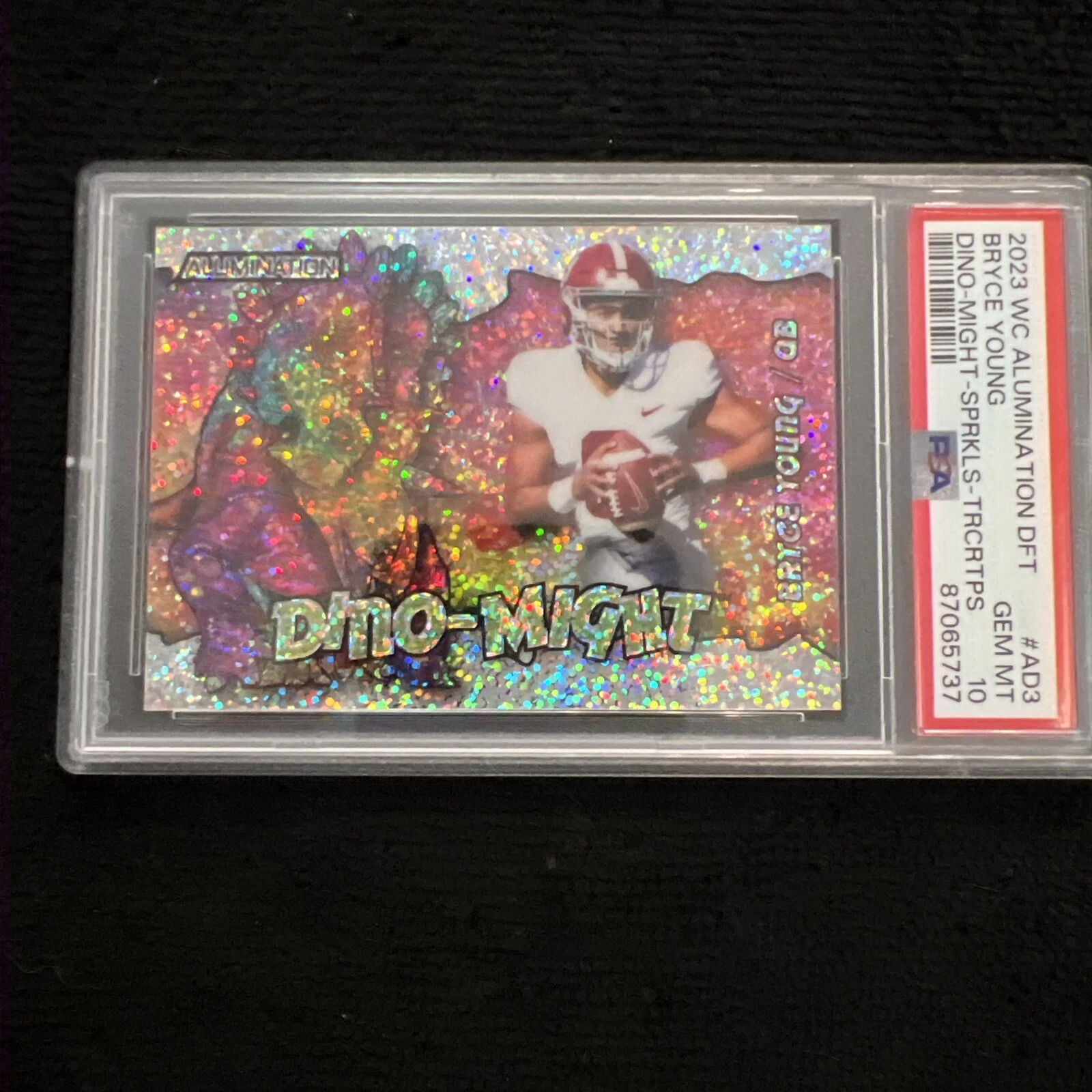 Bryce Young Wild Card Alumination Draft Dino-Might #AD3 Sparkles-Triceratops