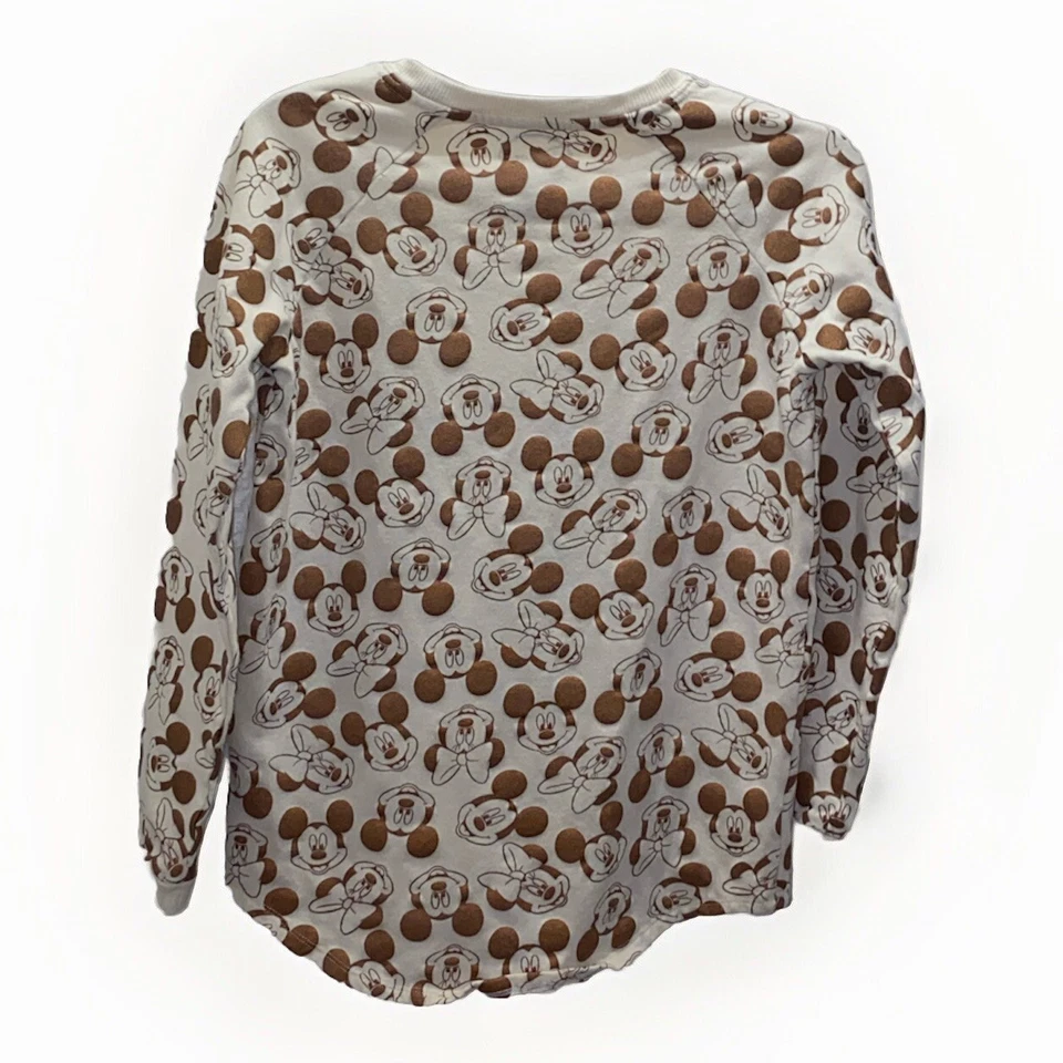 Disney Sweater Junior Large Gold All Over Graphic Minnie Mouse Mickey Mouse Prin - Image 3 of 4
