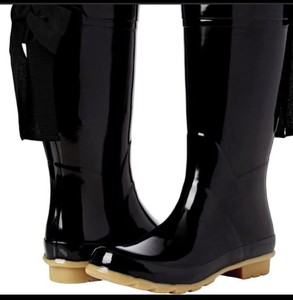 long black rain boots