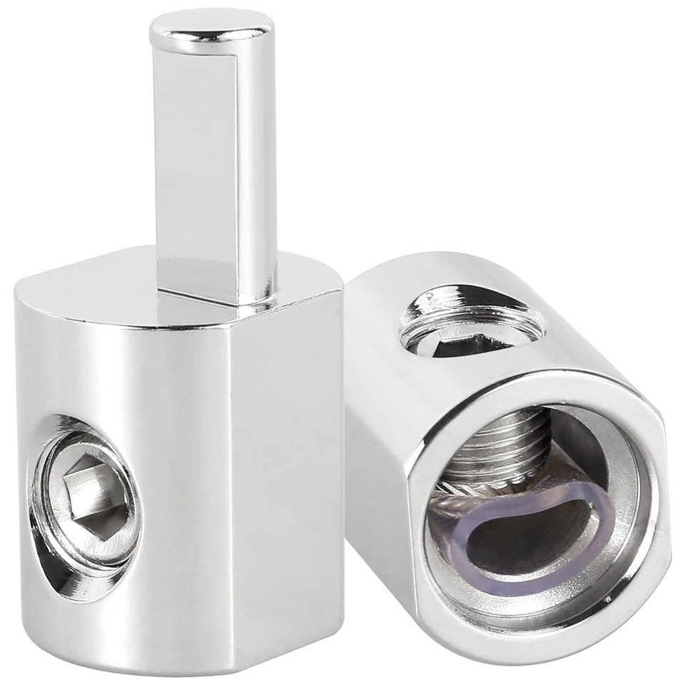 2Pcs Amp Input Reducer Metal NickelPlated 6061 Aluminum Power Ground