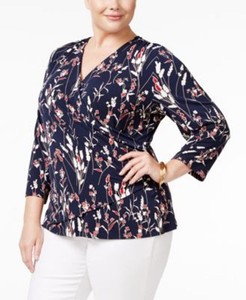 charter faux wrap floral plus club 0x deepest combo navy