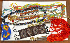 Rosso Blu Giallo Arte Vetro Plastica Perline Bracciale a Catena Collane Vintage