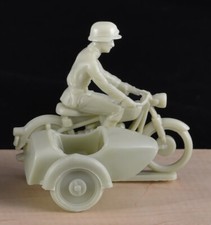 Marx WWII German Motorcycle Combo - sand-green color plastic - 1990 - low stock