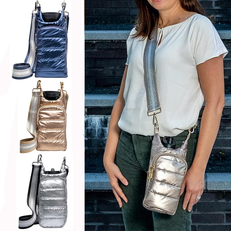 Crossbody Bag Water Bottle Carrier Strap Stylish Holder for Travel  Hiking-image