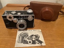 Vintage Argus C3 50mm F 3.5 Film Rangefinder Camera Leather Case - Untested