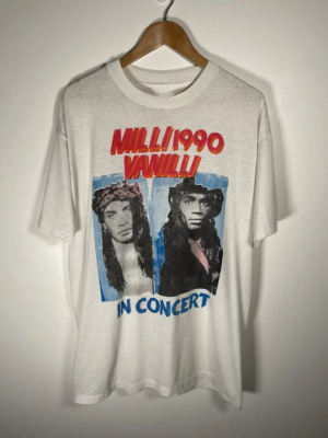 Milli Vanilli ミリ ヴァニリ 90s VINTAGE Tシャツ MILLI VANILLI IN CONCERT Tour Short Sleeve Unisex T-Shirt Cotton