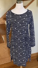 T By Talbots Navy And White Striped Dress. Medium