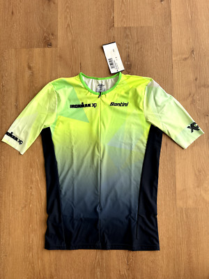 Santini IRONMAN Triathlon Kurzarm-Radtrikot Tri Top - Gr. M - Herren FORZA neon
