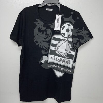  Bikkembergs ''London Mavericks'' T-shirt Mens Large Black Embroidered