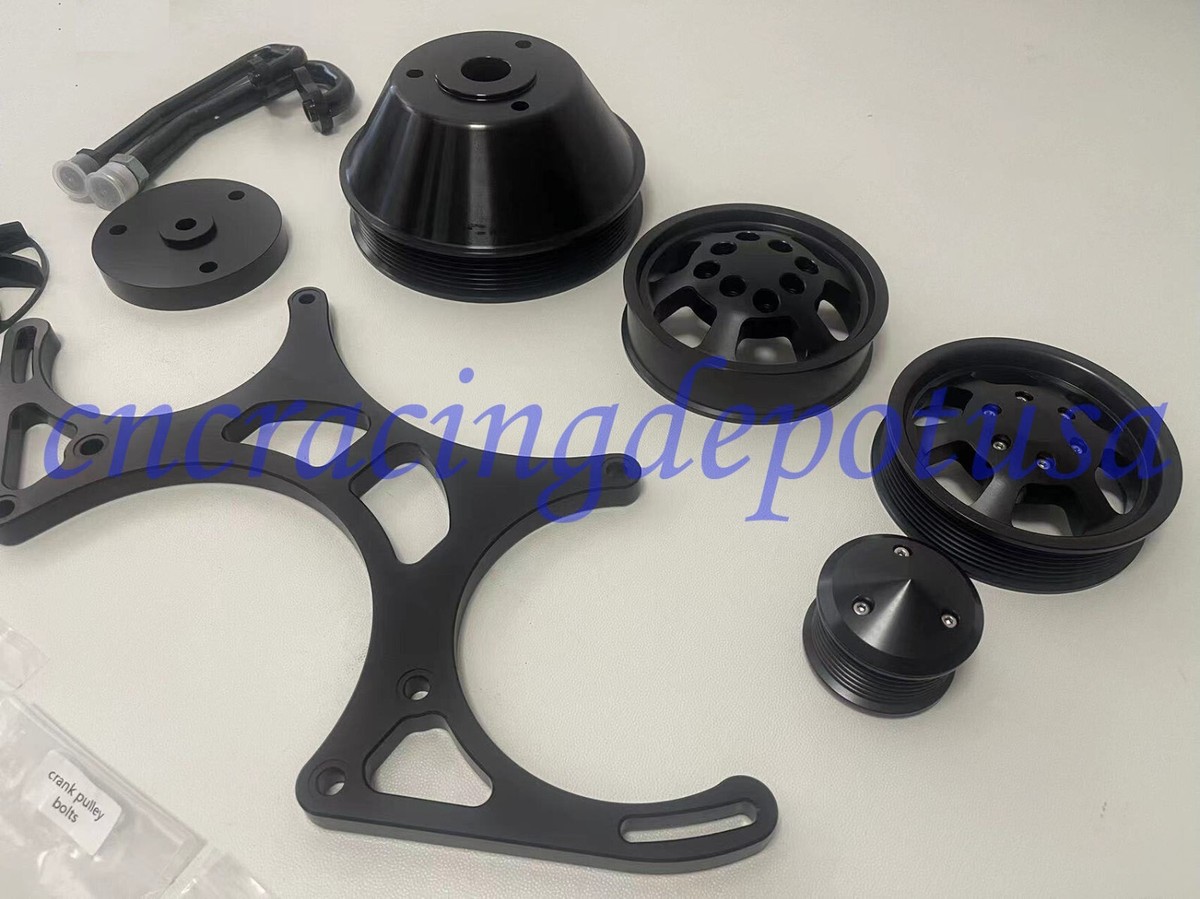 Chevy SBC 350 Black Billet Aluminum Complete Serpentine Engine