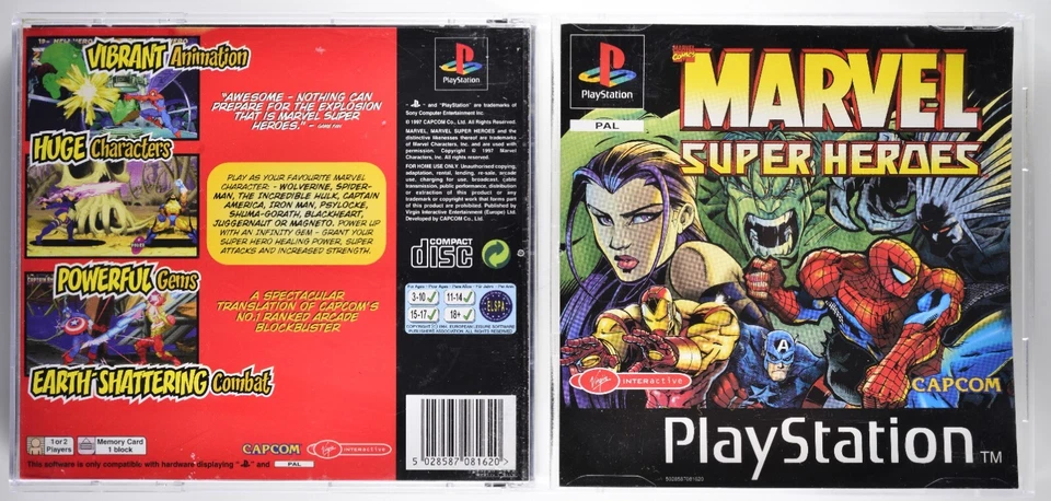 Marvel Super Heroes PS1 Rare Capcom Fighting Game 1999 | PAL | Read Description - Image 2 of 4