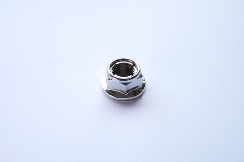 Flanged Nut - 6mm / 8mm / 10mm x 1.25 / 12mm 1.25 - UK Made - CHROME - Picture 5 of 10