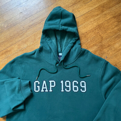 NWOT VTG GAP 1969 Hoodie Sweatshirt Men Large Green Hvy