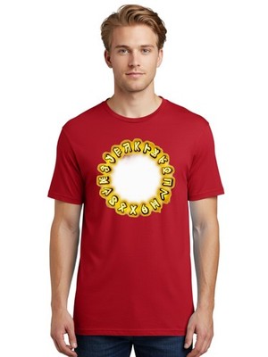 Tengwar-Script-Circle Mens Graphic Tee,100% Cotton,Casual Summer Wear