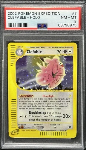 PSA 8 NM-MT Clefable 7/165 Expedition Holo Rare Pokemon Card