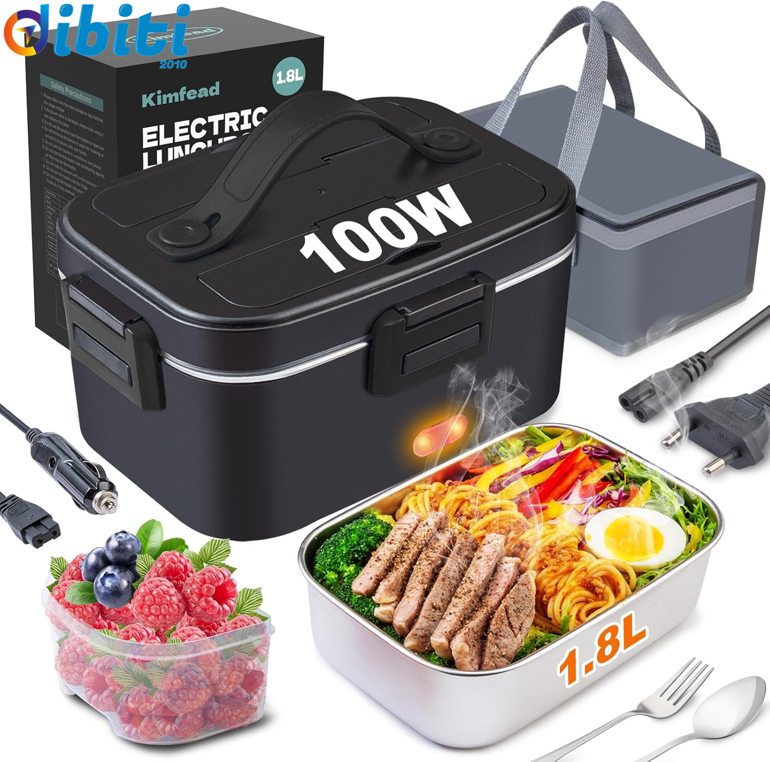 Scaldavivande Elettrico 80W 1,8L - Portapranzo Acciaio Inox Auto Camion