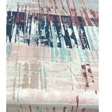 Vtg Upholstery Fabric  5th Avenue Designs Abstract Canvas Blue Pink Coastal BTY