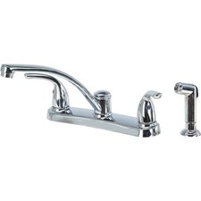Home Impressions 2-Handle Metal Lever Kitchen Faucet with Side Spray Chrome S3