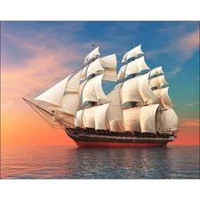 Collection D'Art Diamond Embroidery/Printed/Gem Kit 48X38cm Frigate