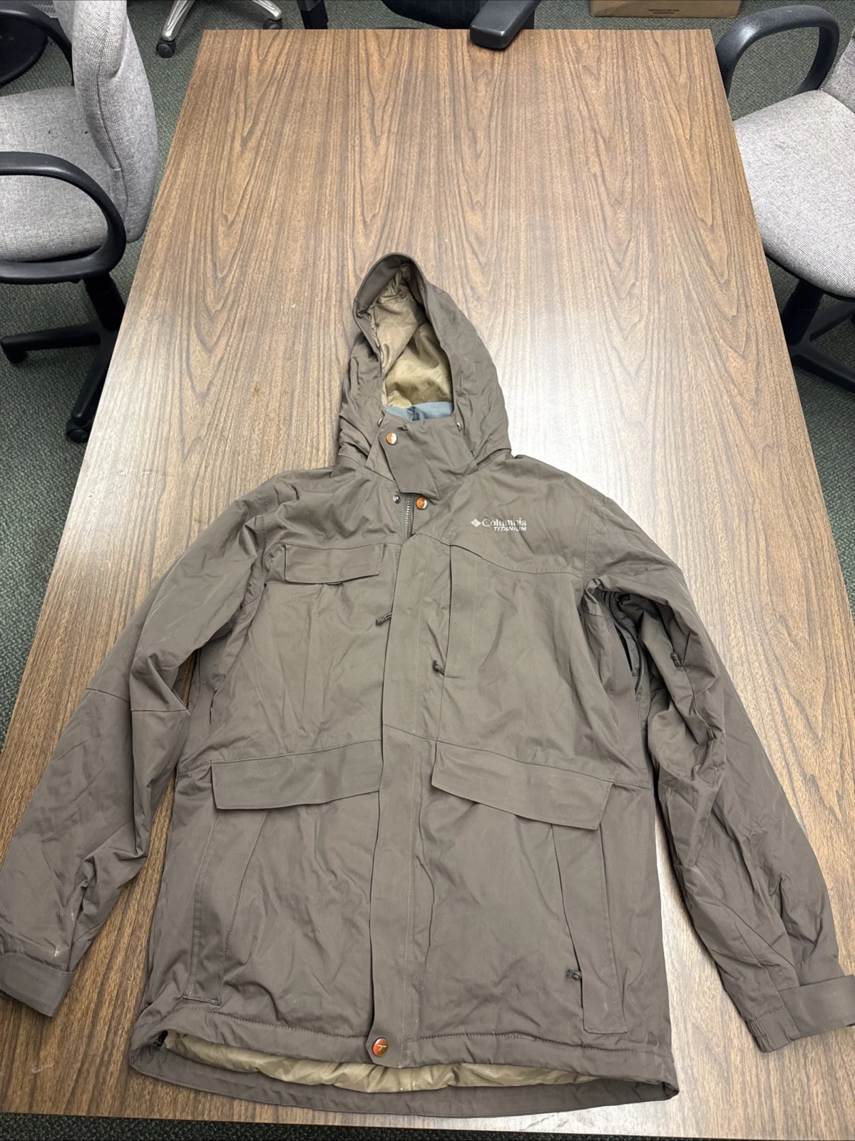 Columbia Mens Small Ski Jacket Whirlibird Full Zip Hooded Omni Tech Omni-Heat