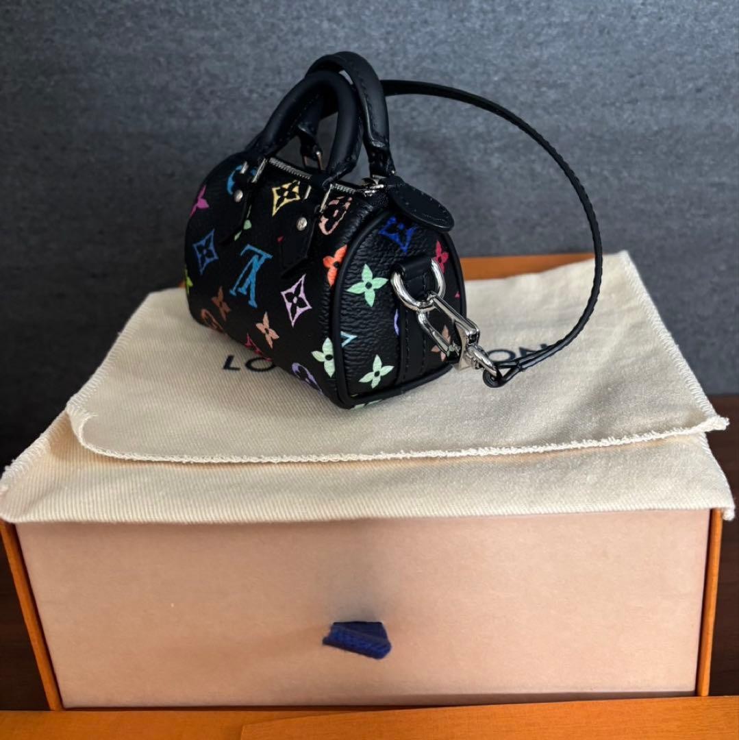 Louis Vuitton Micro Speedy Multicolor Monogram Bag Charm M02459