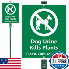 Dog Urine Kills Plants - Please Curb Your Dog  LawnBoss Sign, 12x10"