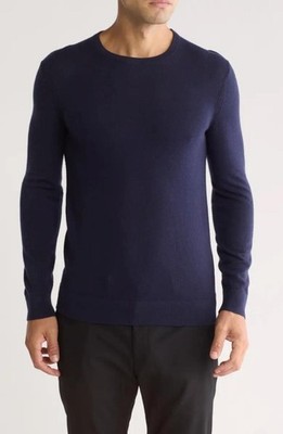$285 - Theory Riland Harman Wool Blend Sweater in Navy Size XL