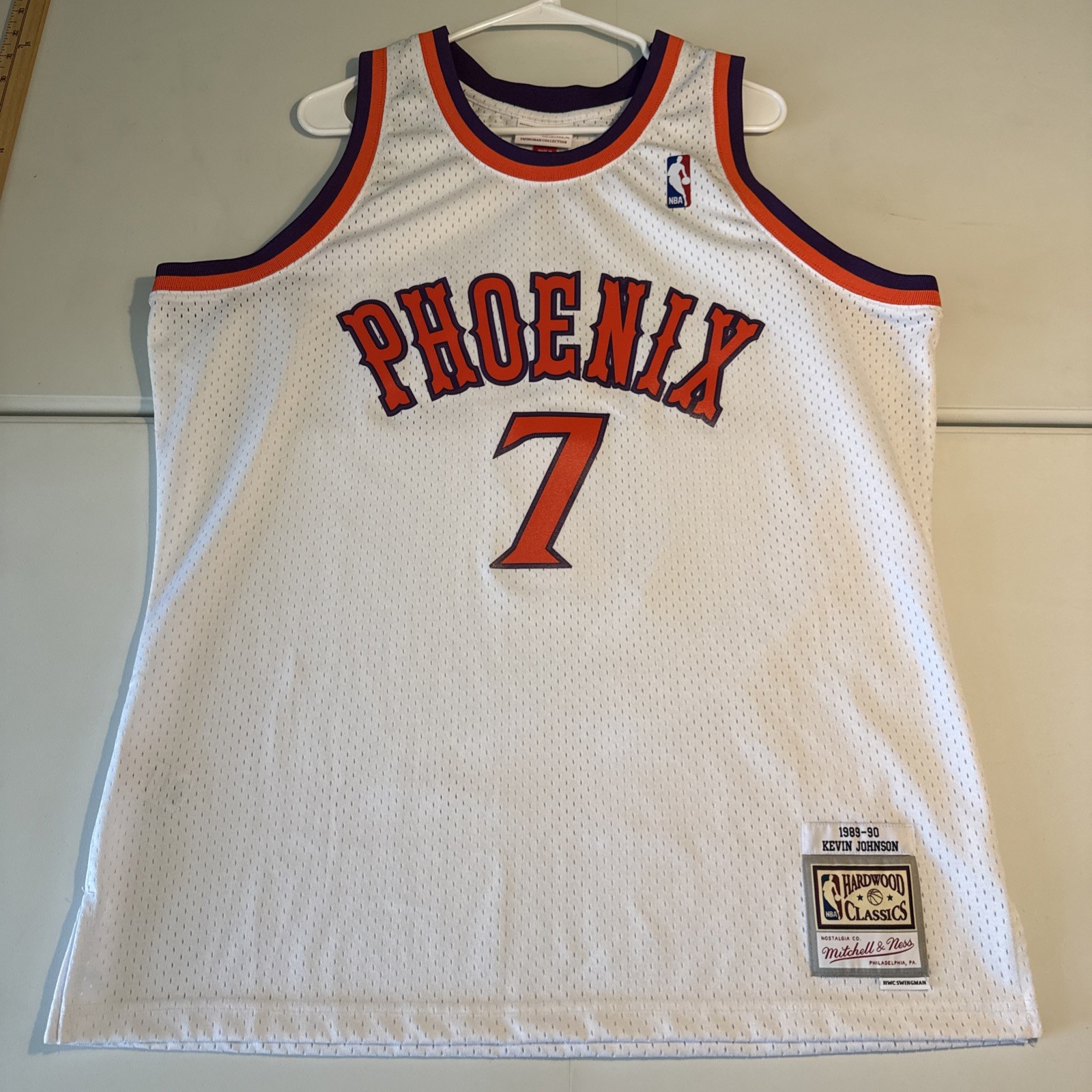NWOT Men's XL Mitchell & Ness NBA Phoenix Suns Kevin Johnson #7 White Jersey