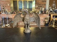 Vintage Brass American Bald Eagle Flagpole Flag Pole Finial Topper
