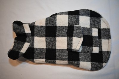 Unbranded Flannel & Sherpa Dog Coat/Jacket, S, Black & White Check