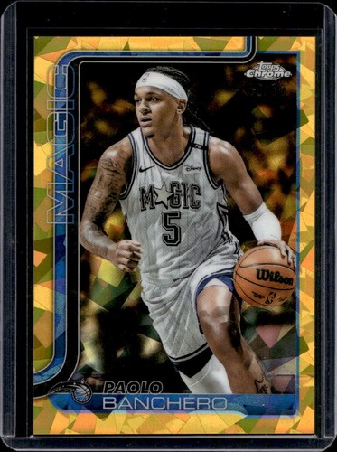 2025-26 Topps Chrome Sapphire Paolo Banchero Gold Refractor #/50 Magic
