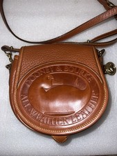 Vintage Dooney  Bourke All Weather Leather Brown Shoulder Bag Logo Accent