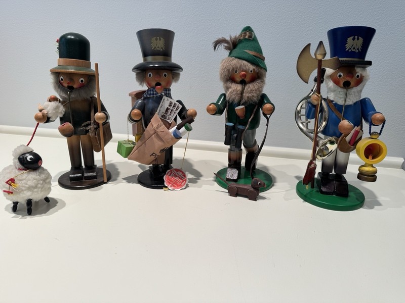 Handmade Wooden Multicolor Christmas Incense Smokers Set of 4