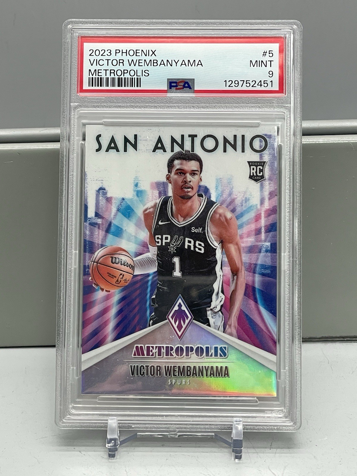 Panini 2023-24 Phoenix Metropolis Victor Wembanyama #5 RC PSA 9 Spurs CASE HIT!
